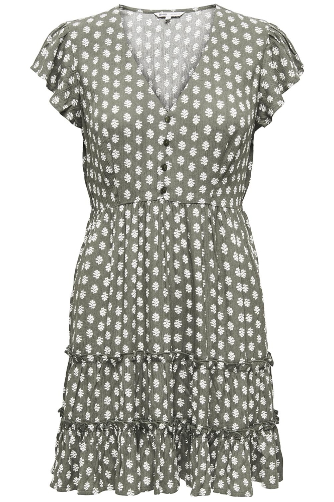 ONLCLAUDETTE LIFE SS MINI DRESS WVN 15320419 BALSAM GREEN
